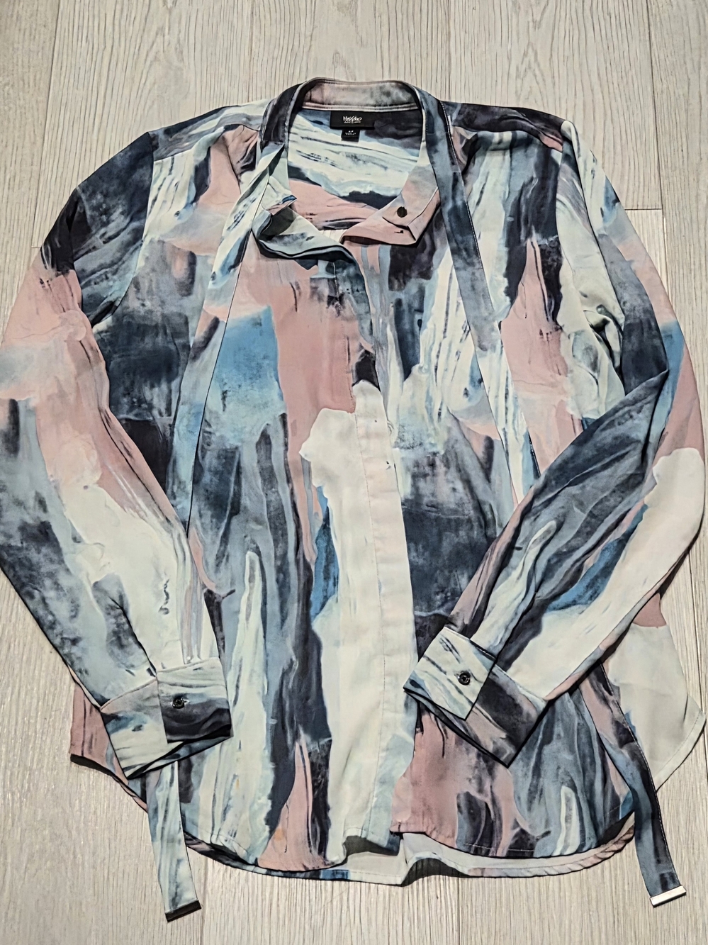 Mossimo Supply Co. Watercolor Brushstroke Blouse in Pink, Blue, White